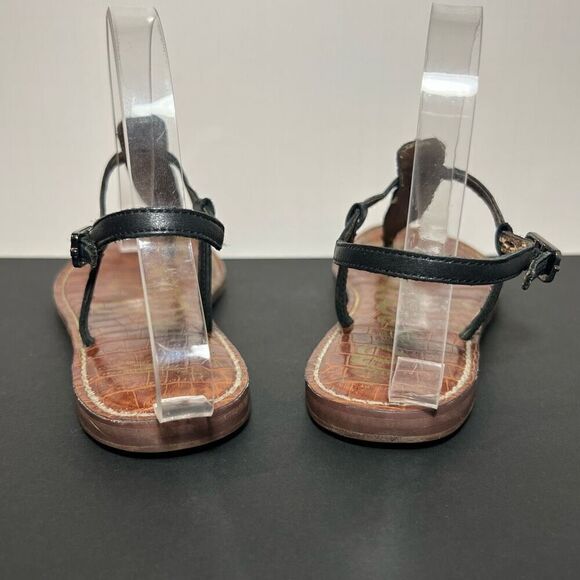 Womens SAM EDELMAN Gigi Black T Strap Sandals / Size 8 Medium - Picture 4 of 8
